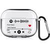 UOKIIYUA Custodia personalizzata con codice a barre su entrambi i lati compatibile con Apple AirPods Pro 3rd (2025), cover in stile musicale con codice scansionabile, custodia regalo (trasparente)