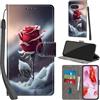 Haninsuze Cover per Google Pixel 9/ Pixel 9 Pro Custodia Cover Pelle Libro Portafoglio con Porta Carte Magnetica Protezione Antiurto Cuoio Flip Case Custodia Cover per Google Pixel 9 Pro, Rose