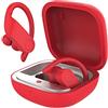 SXFJF TWS Wireless Bluetooth 5.0 Auricolari, Sport BASS STEREO Auricolari Auricolari Con Microfono, HD Call Latenza Bassa Latenza 30H Tempo Di Riproduzione Con Custodia Di Ricarica,Rosso