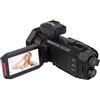 VHKJewE Videocamera for vlogging 4K, Wi-Fi anti-vibrazione con zoom digitale 50X, batteria da 2500 mAh, interfaccia slitta esterna(Black)