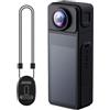 HomeVortex Fotocamera indossabile 2K con schermo LED da 2,9 pollici, obiettivo rotante a 270°, registrazione video 4K, supporto magnetico per lavoro, viaggi, ciclismo, action cam compatta con anello