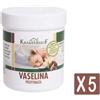 Krauterhof Vaselina profumata con Vaniglia e Burro di Cacao - Kit Risparmio con 5 barattoli da 100 ml
