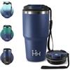 KollyKolla Tazza Termica 600ml, Termico per Caffè Riutilizzabile da Portare con Coperchio, Termo in Acciaio Inossidabile con Doppia Pared Aislante, per Auto, Campeggio, Bevande Calde, Latte e Tè, Palestra