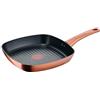 Lagostina Rosé, Grill Antiaderente 26x26 cm, Colore Oro Rosa | Rivestimento Titanium, Indicatore di Calore Thermo-Signal, Manico Rivettato, Compatibile con Induzione
