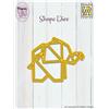 Nellie's Choice Origami, Fustella di Forma Elefante, 7.3 x 5.7 cm, per Creare Biglietti, Natale, Scrapbooking, Fai da Te, DIY, Giallo, 7,3 x 5,7 cm