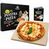 Domera gusto italiano Domera - Pietra Refrattaria per Pizza - Antiaderente - Pietra Refrattaria per Barbecue in Cordierite - Fino a 900° - Cottura Perfetta per Pizza Pane Focacce Biscotti - 38x30 cm