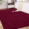 FVVRAX Tappeto a pelo lungo 120 x 180 cm, Borgogna Tappeto, extra morbido, antiscivolo, per soggiorno, camera da letto, morbido tappeto per bambini e animali domestici