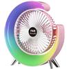 Générique Ventilatore da scrivania con luce a LED, 3 velocità 180°USB ricaricabile ventilatore portatile, ventola di raffreddamento per il campeggio esterno in camera da letto Home Office. (B-Pink)