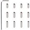 Banworks Viti regolazione altezza ponte tremolo, M3x6/8/10mm | Viti sella acciaio inossidabile per Squier Strat/Tele e bassi, confezione da 12 JT/QMLS‑02 Cromo