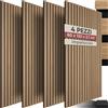 Set Di 4 Pannelli Acustici Effetto Legno, Pannelli Fonoassorbenti Decorativi per