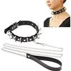 ZYHNYTAO Collare SM donna bondage catena girocollo in pelle con anello in metallo e catena al guinzaglio collare regolabile collana collare erotico fetish schiavo cosplay giocattolo del sesso per donne adulte