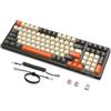 MAMBASNAKE K8 Tastiera meccanica colorata a 3 modalità, QWERTY Layout tastiera da gioco wireless Bluetooth con cavo a spirale 2.4G 19RGB, interruttore rosso hot swap - Shimmer