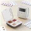 InnovaGoods - Dispenser Portapillole Elettronico Intelligente, Sistema Allarme Personalizzabile, Design Compatto, Facilità d'Uso, ABS, Bianco, 6,5 x 2 x 6,5 cm