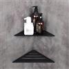 ZGTMSZ Mensola Doccia - Installazione di Perforazione, Portasapone Doccia, Cestino Doccia Angolare, Acciaio Inox SUS304 Portaoggetti Doccia, Porta Shampoo Doccia (Nero, 2 Pezzi)