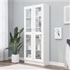 Azzrora Vetrina Soggiorno, Vetrinetta Soggiorno, Armadio Ufficio, Schedario da Ufficio, Mobiletto Ufficio, Mobile Vetrina Bianco 82,5x30,5x185,5 cm Legno Multistrato
