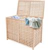 Wiyuer Cesto portabiancheria in legno, 2 scomparti, verticale, 89 x 46 x 67 cm, per bagno e camera da letto