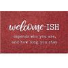 JJUUYOU Welcome-ish - Zerbino di benvenuto per interni ed esterni, antiscivolo, assorbenti, resistenti allo sporco, per ingresso e patio, colore rosso vino