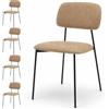 BAKAJI Set 4 Sedie Modello Parigi in Tessuto Sfoderabile con Struttura Resistente in Metallo, Seduta Imbottita ed Ergonomica, Sedia Minimal per Soggiorno, Sala da Pranzo, Ufficio, Cucina (Tortora)
