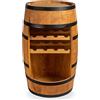 CREATIVE COOPER Mesa de pie para Barril de Vino, Mini estantería con Soporte para Botellas de Vino, Banco de Alcohol, estantería para Botellas de Madera, Barril de Madera, Barril de 80 cm (Roble)