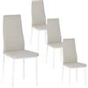 buybyroom Sedie Cucina Set da 4, Sedie Imbottite Sala da Pranzo Moderne, Gambe in Metallo, Adatto per Cucina, Soggiorno e Ufficio, Beige