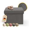 Laleni panca contenitore - panca camera da letto 41x31 cm - pouf contenitore camera da letto - puffo per sedersi contenitore - poggiapiedi divano - poggia piedi per divano - pouf salotto - antracite