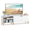 VASAGLE Mobile TV per Televisore fino a 65 Pollici, Armadietto per TV con 2 Ante, Ripiani Regolabili, Lungo 160 cm, per Soggiorno, Camera da Letto, Bianco Neve LTV030W01