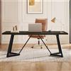 Tribesigns, scrivania grande da 180 cm, moderno tavolo per computer con struttura in metallo, tavolo da lavoro rettangolare per laptop per ufficio o casa (nero)