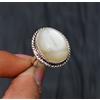 Fatto a mano Anello gioiello in argento sterling 925 con pietra preziosa in selenite misura 6