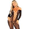 Leg Avenue Exotic Snake Crotchless Bodystocking 89357 Black