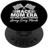 Checkered Flag Racing Moms Race Day Mamma Era Hot Mess Sempre stressato Auto Da Corsa PopSockets PopGrip Adesivo