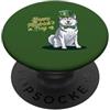 Husky Puppy Lover PS Felice giorno di San Pawtrick - Husky San Patrizio zampa PopSockets PopGrip Adesivo
