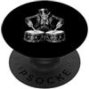 Vintage Skeleton Drummer Rock Band Conce Scheletro Rock batterista che suona musica metal punk drum player PopSockets PopGrip Adesivo