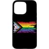 Inclusive Equality & LGBTQ Pride Co. Custodia per iPhone 15 Pro Max Progress Pride Flag LGBTQ uguaglianza Tattered Grunge