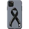 Skin Cancer Awareness Cancer Ribbons Custodia per iPhone 11 Pro Max Nastro di cancro della pelle Nero Sopravvissuto Combattente Chemo Melanom
