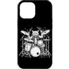Drumming Cat Playing Drums Gifts Men Wom Custodia per iPhone 12 Pro Max Gatto che suona la batteria batterista bacchette rock and roll