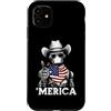 Merica USA Patriotic Cute Funny 4th of J Custodia per iPhone 11 Robot Ingegnere Robotica AI Scienza Bandiera Americana Bandana
