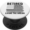 Patriotic Retirement 2029 Bandiera americana vivente del sogno in pensione 2029 PopSockets PopGrip Adesivo
