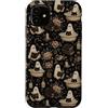 Spooky Ghost and Cat in a Bathroom Custodia per iPhone 11 Gatto fantasma gotico floreale spettrale bagno vintage occulto