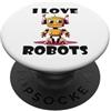 Robots, Space Tech and Robotics I love Robots, divertente Robot PopSockets PopGrip Adesivo