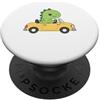Lil Dino Driver Apparel for Kids Carino Dino Guida Giallo Auto Kawaii Dinosauro Viaggio Ragazzi Ragazze PopSockets PopGrip Adesivo