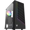 Oversteel - Iridium Case per PC da gioco compatibile con schede ATX, Micro ATX e ITX, ventola A-RGB da 120 mm, frontale a rete, 2 filtri antipolvere, vetro laterale temperato, USB 3.0, colore nero