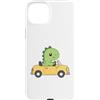 Lil Dino Driver Apparel for Kids Custodia per iPhone 15 Plus Carino Dino Guida Giallo Auto Kawaii Dinosauro Viaggio Ragazzi Ragazze