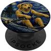 GoldenLife Canottaggio Golden Retriever Art Rower Dog in barca a fila PopSockets PopGrip Adesivo