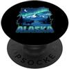Alaska State US National Park Alaskan AK Alaska Lights Aurora Borealis Visualizzazione delle vacanze in Alaska PopSockets PopGrip Adesivo