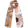 QUEEN HELENA Sciarpa Colorata Girocollo Fantasia Casual Donna SC22-17 (Marrone)