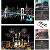 SiYear AntiGraffio Rainbow Paper Sketch Pads, City Series Night View Artigianato Fai-da-Te Regalo Creativo, Scratchboard per Adulti e Bambini, con 4 Strumenti (16 x 11,2 Pollici)