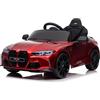 FINOOS Macchina Elettrica per Bambini B.M.W M4 12v Full Optional con Sedile in Pelle - Auto Elettrica per Bambini con Telecomando (Rosso)