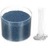 QUARKZMAN Perle Di Sabbia Candele Con 50 Stoppini 21Oz / 600g Kit Di Sabbia Cera Rifornibile Per Realizzare Candele Per Ringraziamento Natale Matrimoni Fai Da Te Decorazioni Casa, Blu