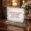 D&Vlab Trofeo in Cristallo Rettangolare con targa Personalizzata Foto Logo Scritte - Ideale Per Premiazioni Gare Eventi Laurea Anniversario Pensionamento - 22x17 cm (Pergamena Argento)