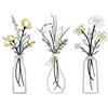 Generic 3 pezzi in metallo fiore arte da parete boho decorazione domestica minimalista sculture da parete elegante design floreale robusta costruzione in metallo bohemien decorazioni estetiche per soggiorno